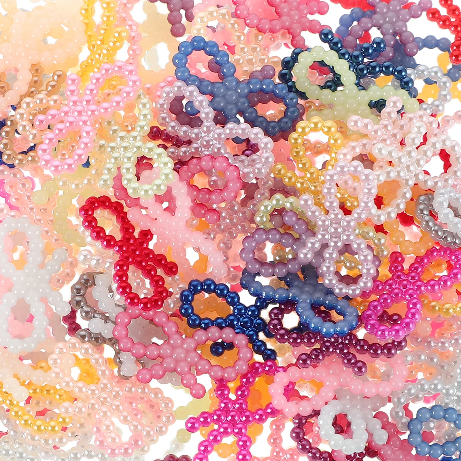 100 Stuks Holle Strik Parel Decoraties Mini Gesimuleerde Parel Strikken voor Bruiloft Nail Art Craft DIY Wikkelen Boog Project