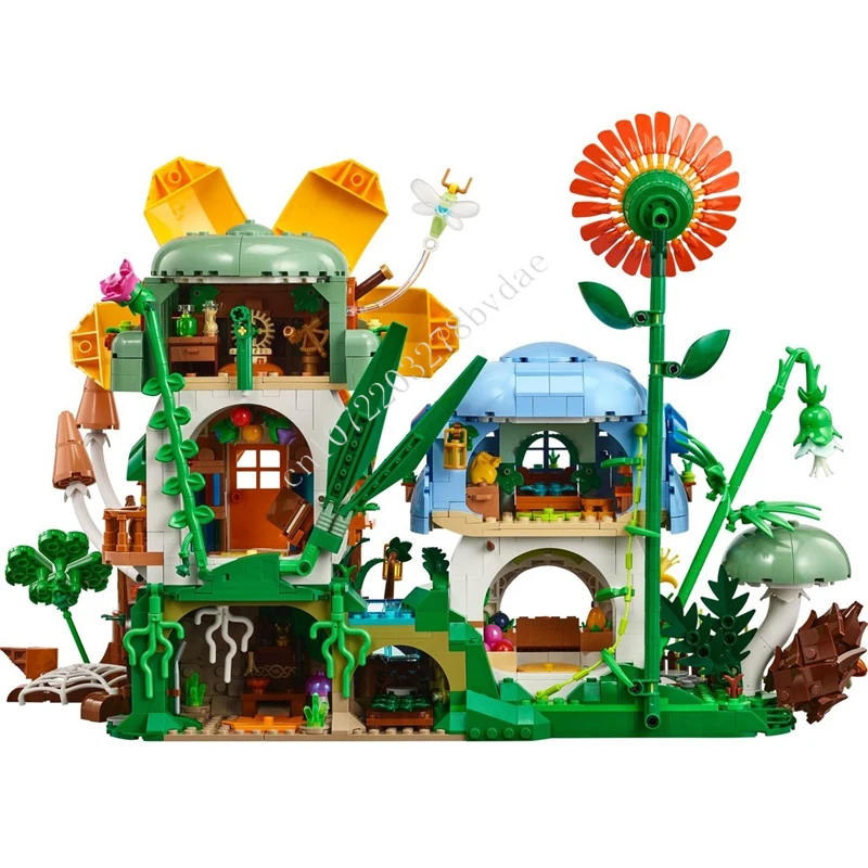 2437PCS Mushroom Village MOC streetview Holiday Puzzles Set Architettura Assemblaggio creativo Natale Compleanno Giocattoli Bambini Età