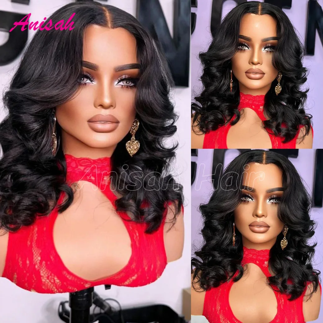 

100% Brazilian Remy Hair Short Bob Human Hair 13X4 Lace Front Wigs Glueless Lace Closure Wig Loose Wave Wigs