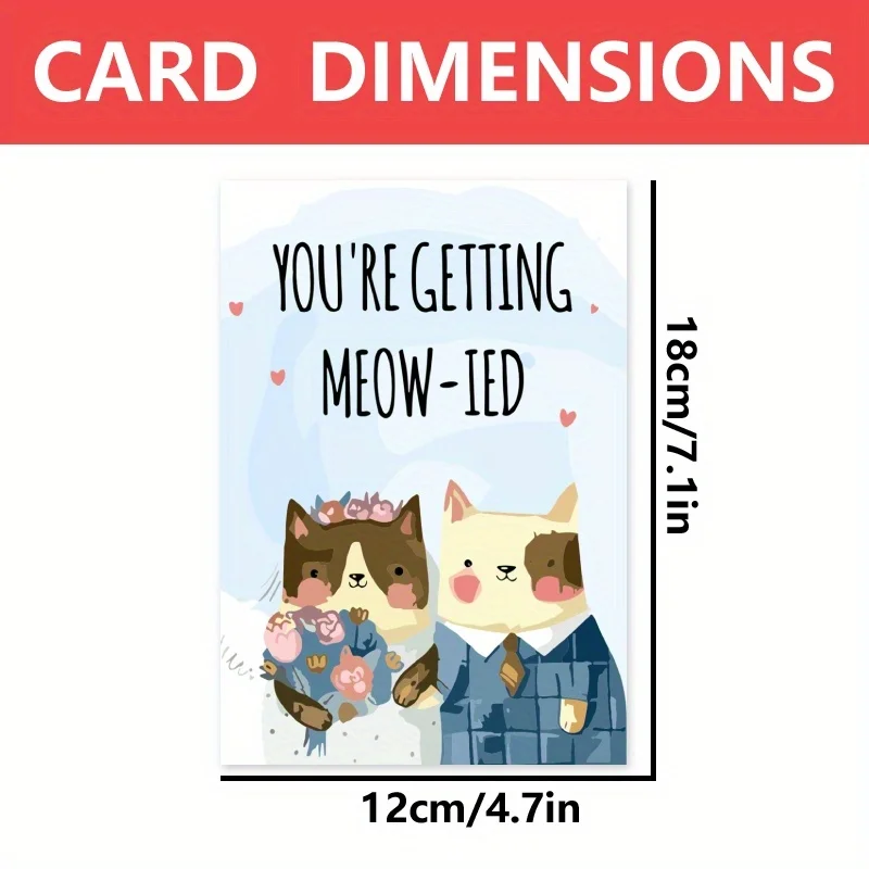 1pc, funny wedding card, wedding anniversary card, cute cat card, lovely cat couple card, for wife, husband.