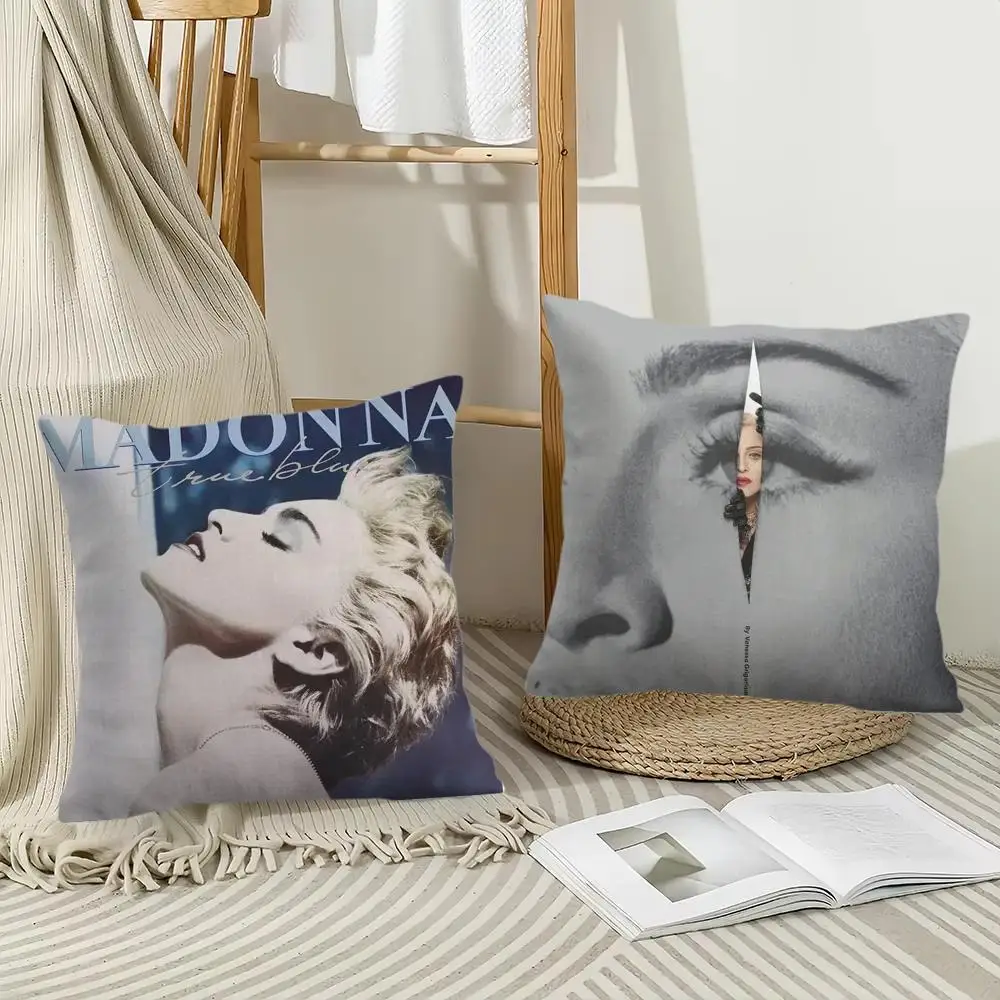 M-Madonna Sexy Music Icon Cushion Cover Pillow Case Short Plush Square Throw Pillow Covers Pillowcase Sofa Home Decor Gift
