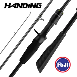 HANDING M1 Bass Fishing Rods Fuji O+A Guide Rings 24Ton Carbon Fiber Blanks Spinning Fishing Rod All-day Comfort Casting Rods