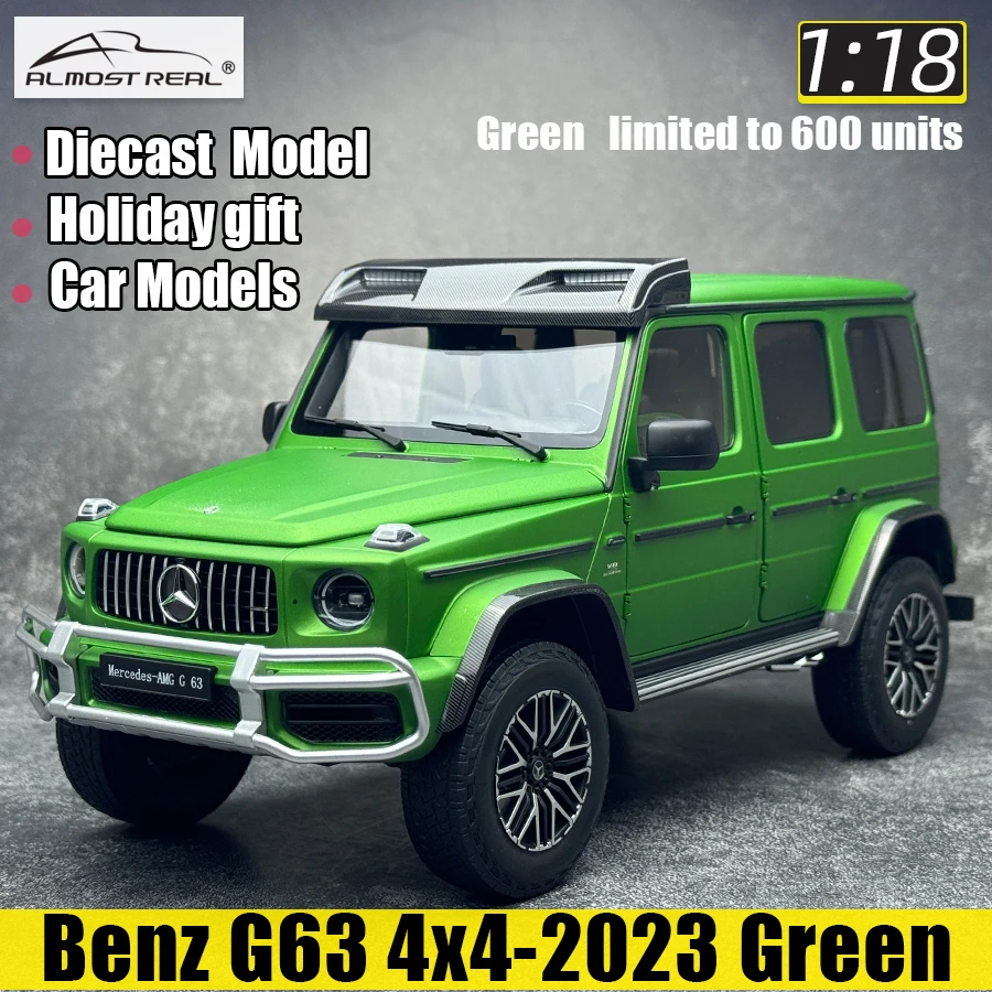 Almost Real 1/18 FOR benz G63 4x4-2023 Green Hell Magno suv  Limited edition of 600 die-cast car models holiday gift colle