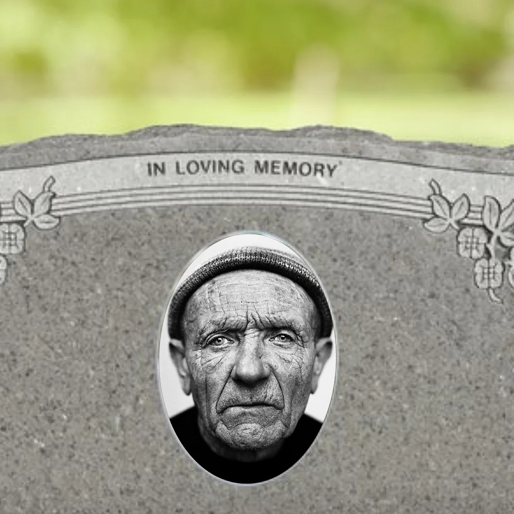 2D Flat Not 3D 1pc Custom Photo Memorial Headstone Tile Acrylic Oval Cemetery Decor Waterproof Indoor Outdoor Grieving Families