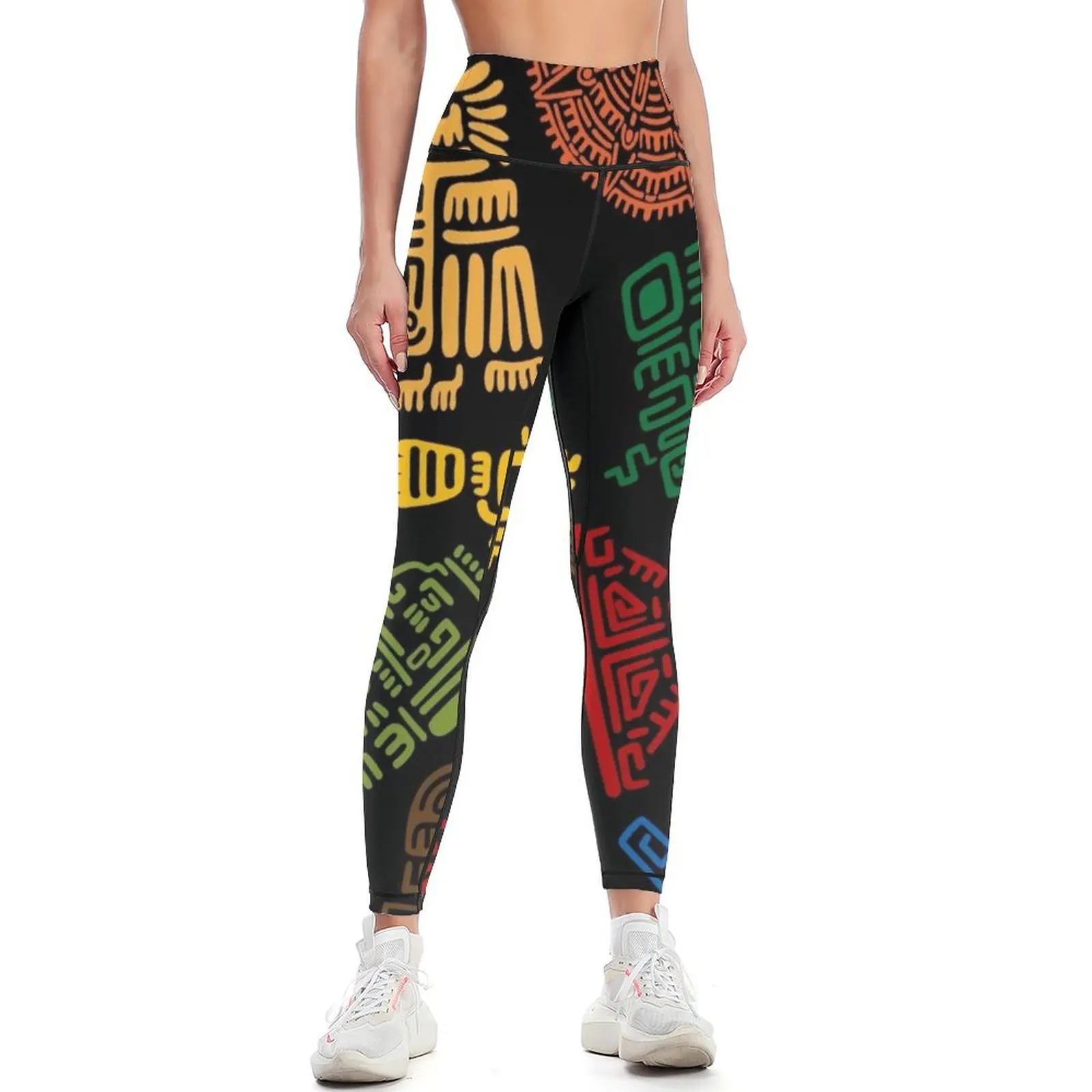 

Mayan Aztec Geometric Pattern | I Love Mexico Leggings flared Clothing fitness sports for Womens Leggings