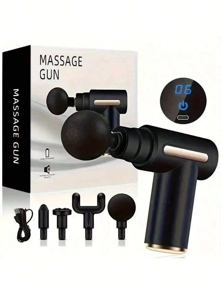 

Mini Portable Electric Massage Gun, Back Massager,Personal Massager,Compact Travel Tool, Smart LCD Touchscreen, 6-Speed Adjustab