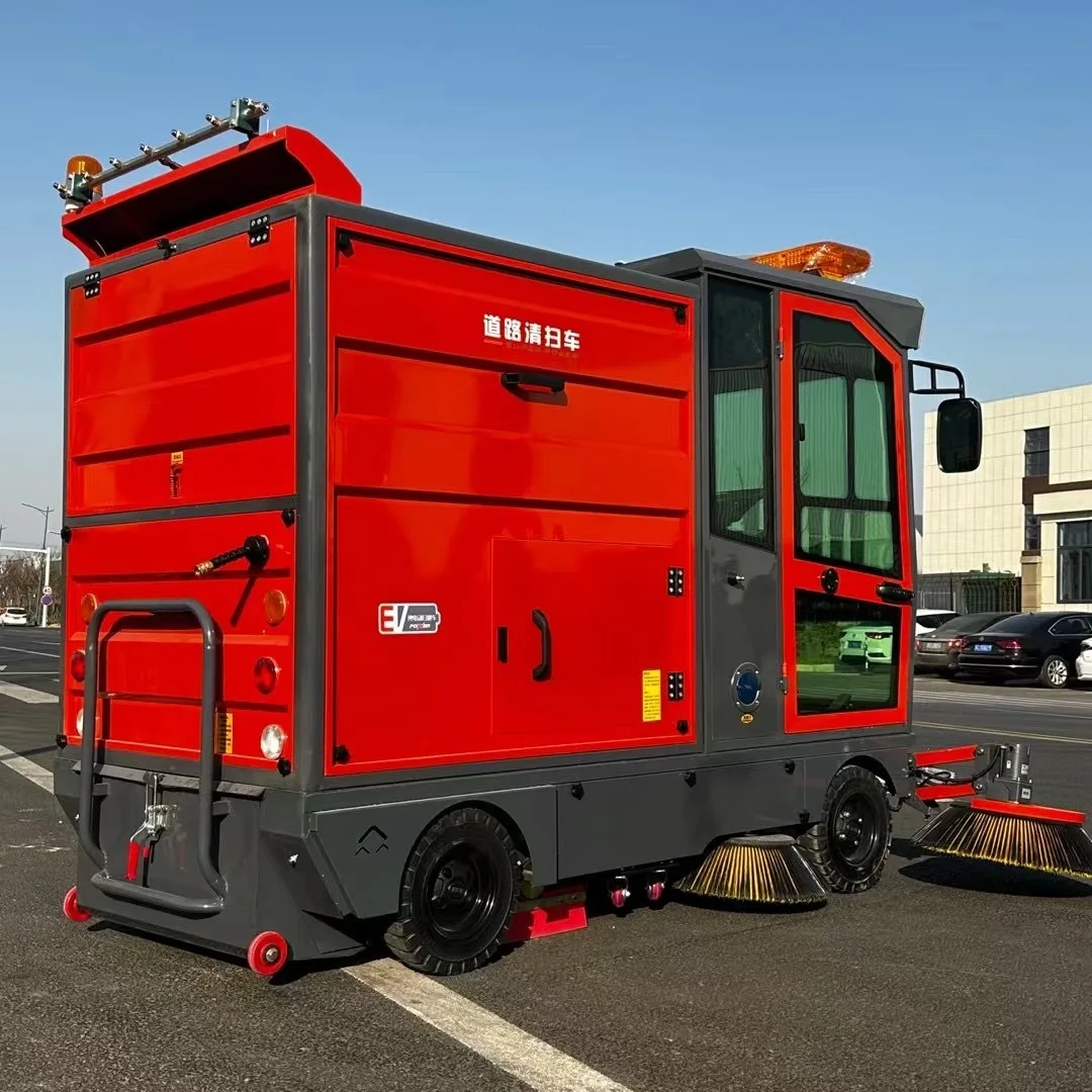 Cleaning Road Sweeper Electric Dust Truck Two Brushes And One Suction