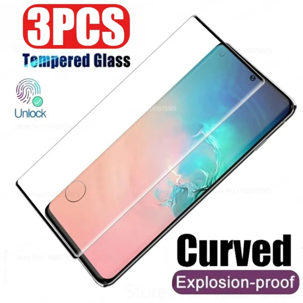 3Pcs HD Curved Tempered Glass for Samsung Galaxy 25 S23 S24 Ulra S20 S21 S22 Plus S10 S9 S24 S23 FE Note 20 10 Screen Protector