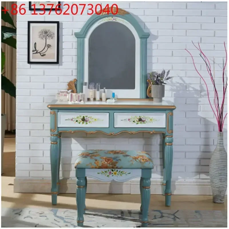 Girl Bedroom Dresser Eithe Stool Nordic Wood Hotel Luxury Makeup Dressing Table Mirror Living Room Schminktisch Furniture