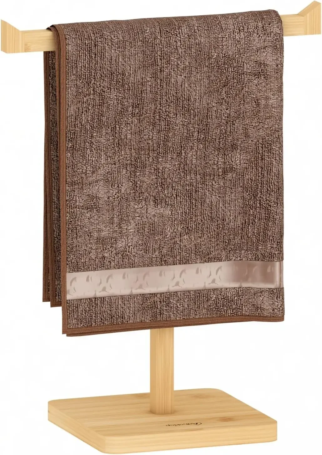 

Вешалка для полотенец Т-образный держатель для рук, бамбуковая вешалка для полотенец для ванной комнаты, кухни, туалетного столика