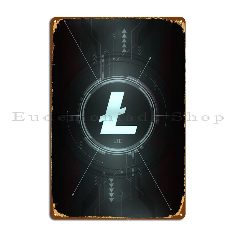 Litecoin Metal Plaque Poster Bar Bar Cave Create Character Garage Tin Sign Poster