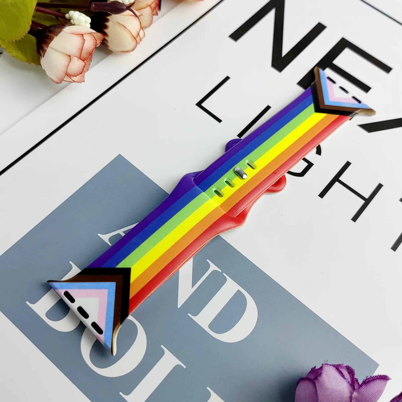 قوس قزح مطبوعة حزام لساعة أبل 10 9 8 7 SE سيليكون الفرقة استبدال سوار ل iWatch 46 مللي متر 44 مللي متر 42 مللي متر 41 مللي متر حزام الساعات