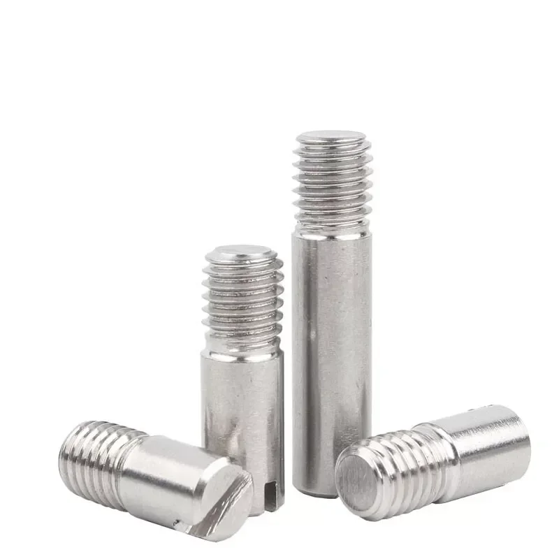 304 Stainless Steel Outside Thread Dowel Pin Slotted Head Positioning Roll Shaft Cylindrical Dowel Male Locating Pin GB878