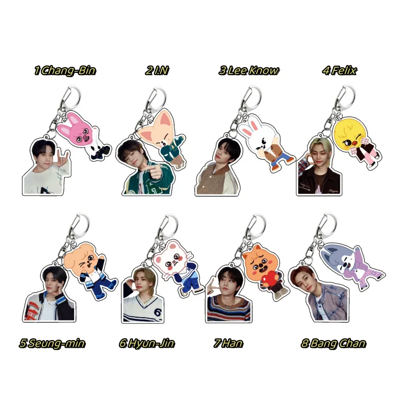 Korean Boy Band Acrylic Keychain Lee Min-Ho Hwang Hyun-Jin Seo Chang-Bin Lee Yong-Bok Kim Seung-min Exclusive Design Present