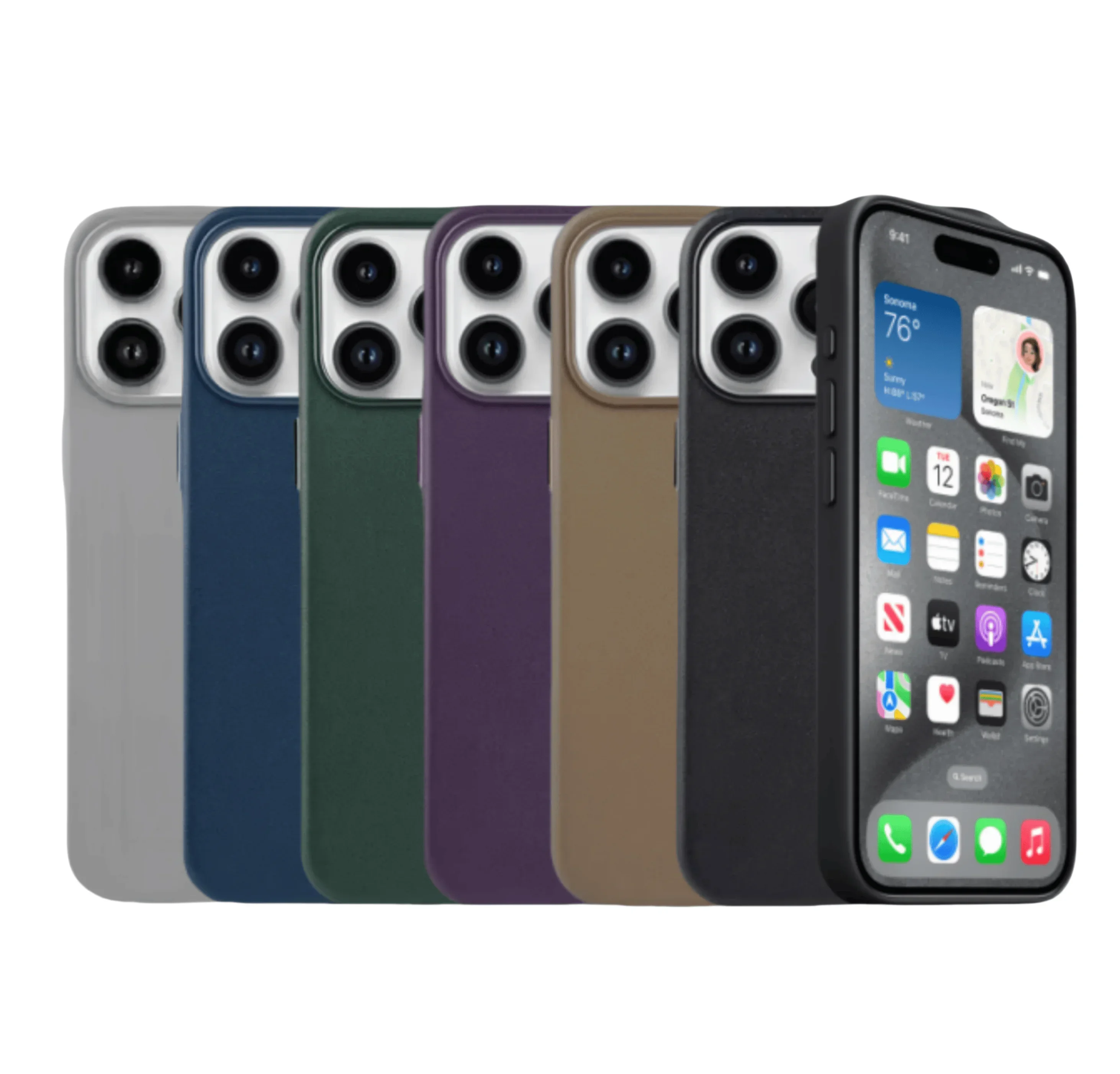 

Для iPhone 16 Pro Max Case 16 Plus Case 15 Pro Case: оригинальный кожаный магнитный чехол | Беспроводная зарядка и защита от падения
