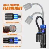 360° Adjustable Magnetic Base LED Flashlight Work Light Rechargeable Portable Power Bank 3 Modes,Outdoor Camping Fishing Repair