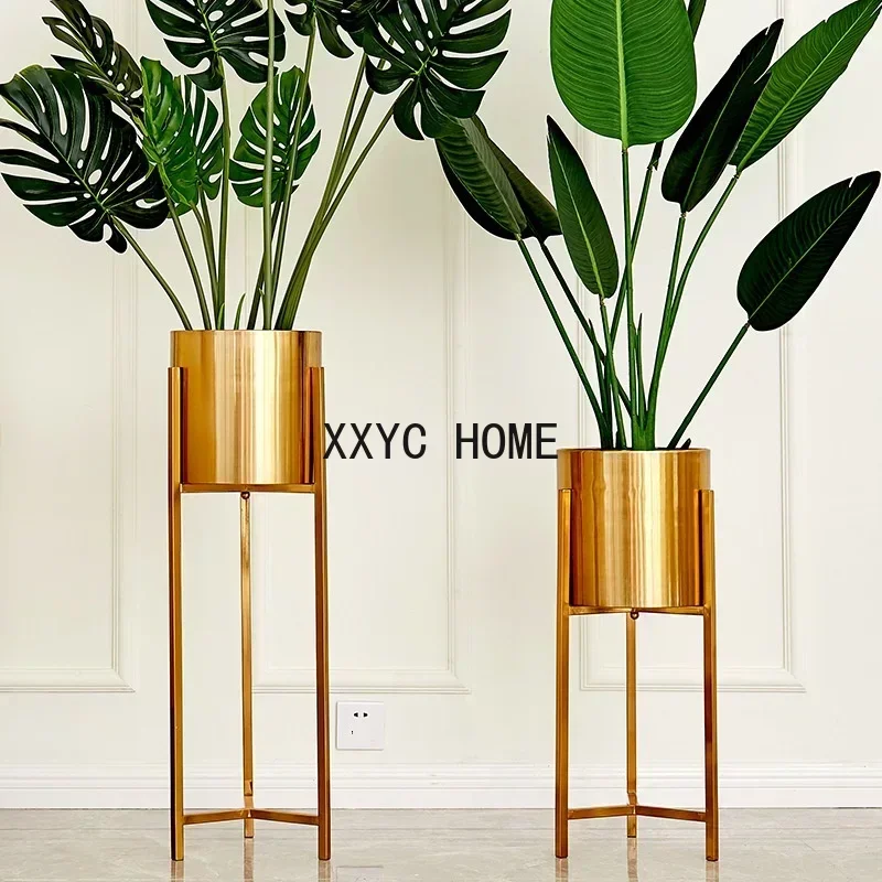 American Light Luxury Living Room Metal Floor Vase Vase TV Cabinet Flower Arrangement Decoration Ideas Home Deco Maison