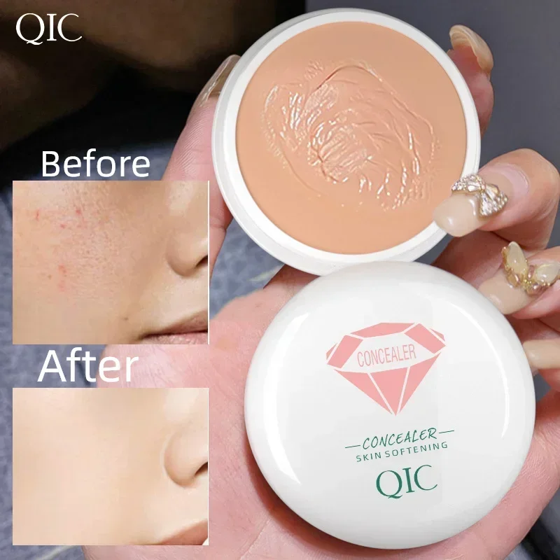 QIC Eye Concealer Palette Liquid Foundation Cream Covers Acne Dark Circles Moisturizing Waterproof Long Lasting Face Makeup