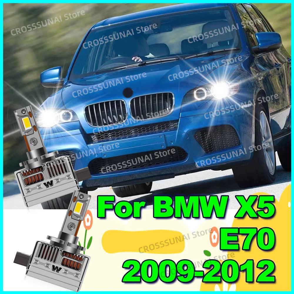 

2 шт. фары Canbus лампы CSP светодиодная автомобильная лампа 6000K с вентилятором для BMW X5 E70 2009 2010 2011 2012