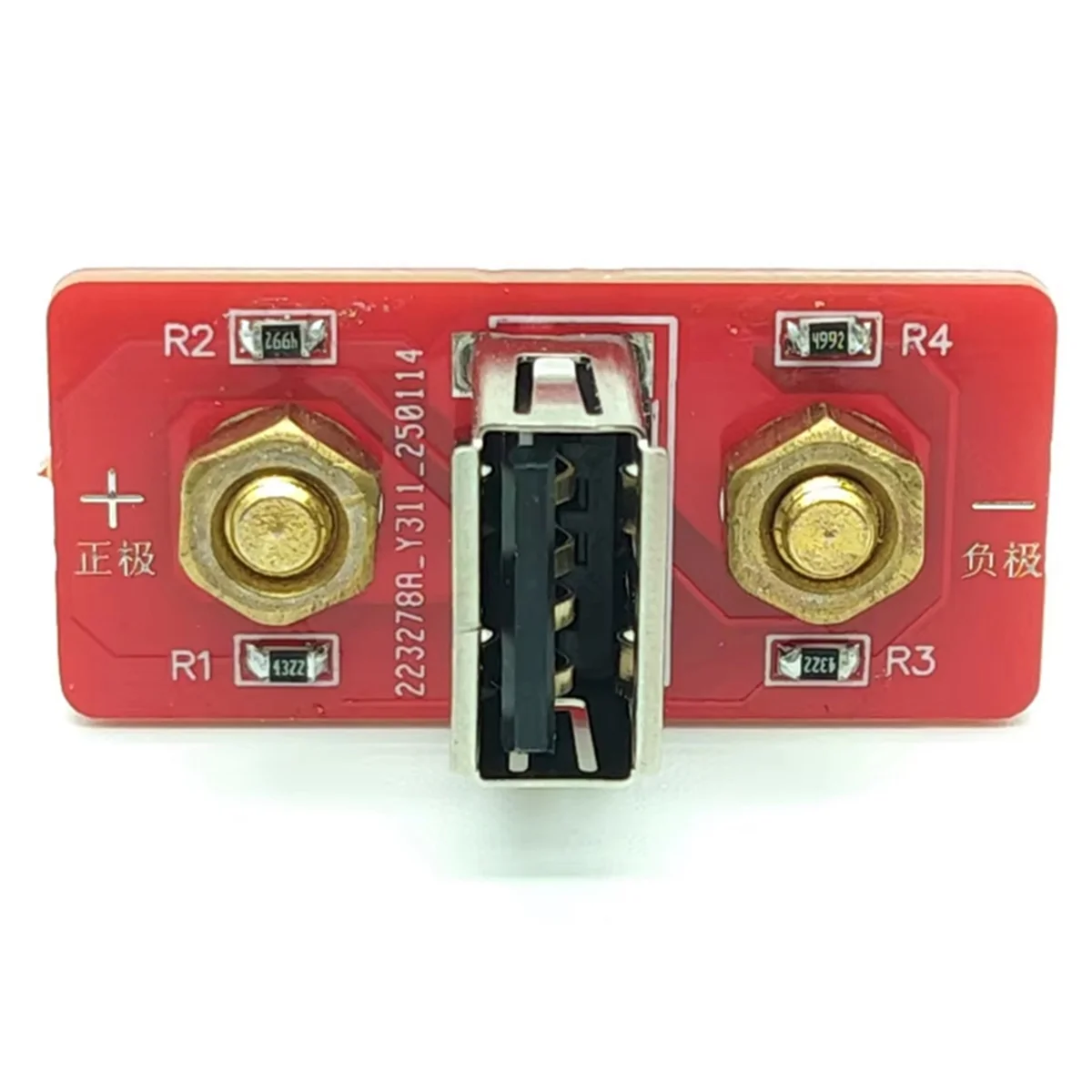 Y31A USB A Port with 19.05mm Distance Banana Plug DC Power Supply to USB 5V Output Plug Phone Charging Current Testing Tool