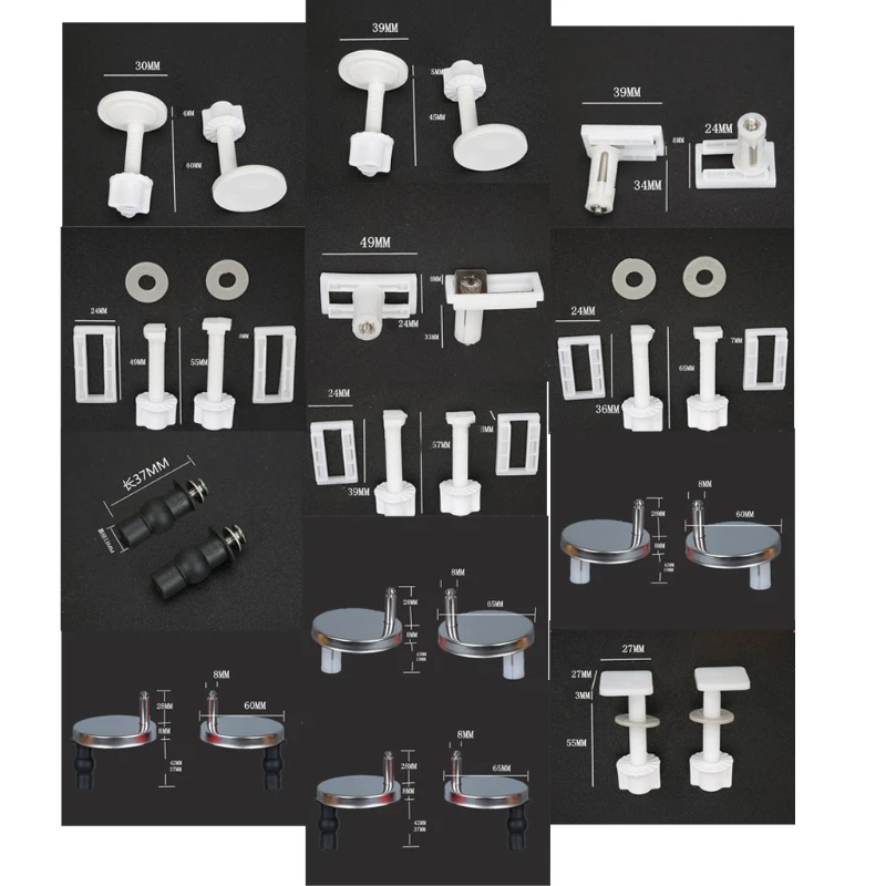 Tornillo de fijación Universal para tapa de inodoro, Kit de tornillos de expansión para asiento de inodoro, accesorios para tuercas, 2 piezas