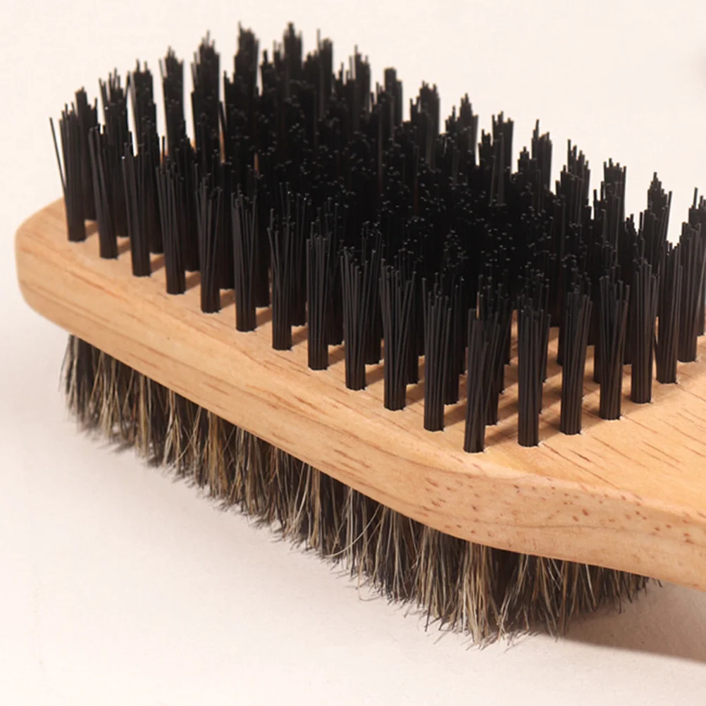 

2Pcs Beard and Hair Brush Double-Sided Boar Bristle Men Grooming Tool for Styling Detangling Fine Thin Hair Bore Bristle Brush