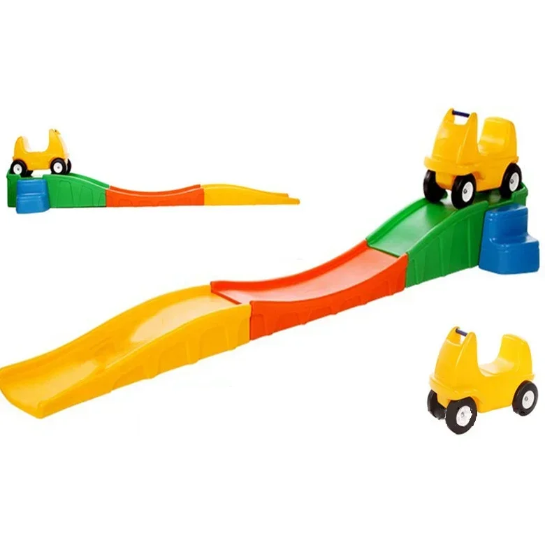 

Indoor and Outdoor Kindergarten Slide Car Children's Three Stage Slide Ski Plastic Track Toy Car Children's Amusement Equipment