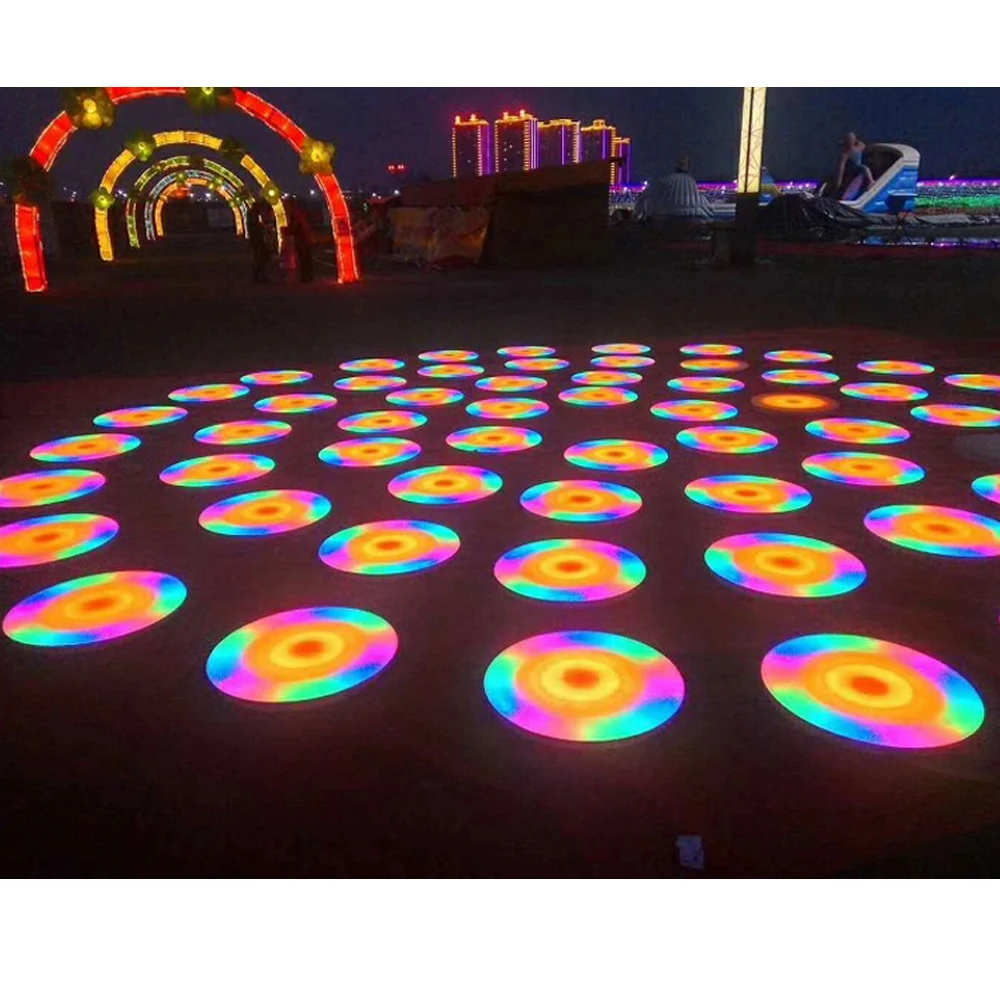 

Outer race with horse racing 50CM Rainbow Circle led dance floor DJ Disco Nightclub DMX 3D time Tunnel RGB LED Dance Floor