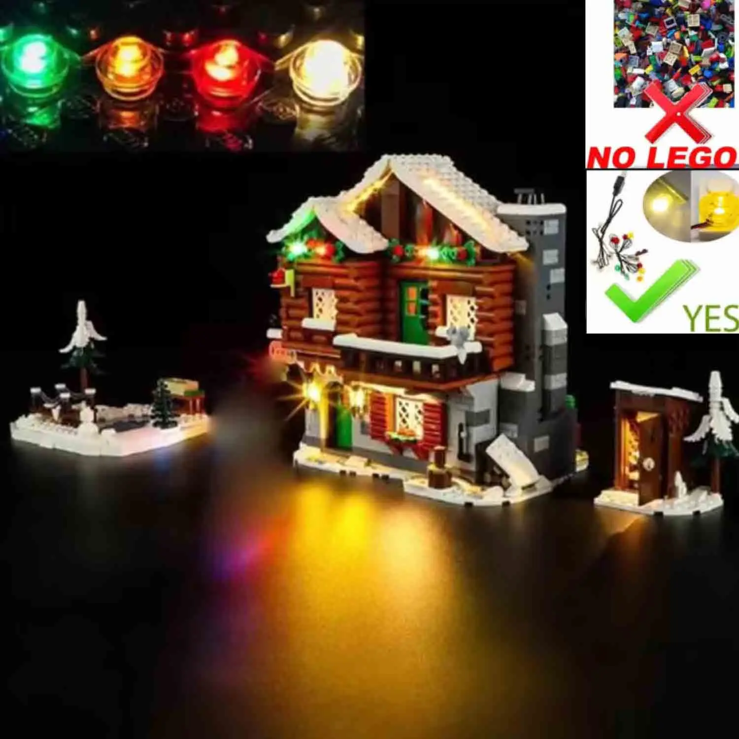 USB Lights Set for Lego Alpine Lodge Winter Village 10325 Building Set - (NOT Included LEGO Model)