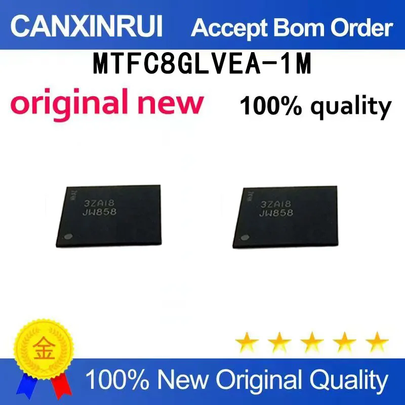 (5pcs-100pcs）New Original MTFC8GLVEA-1M Silk-Screened JW858 BGA Chip in Stock