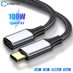 Przedłużacz USB 3.1 typu C PD100W 10 Gb/s Kabel USB C 5A do szybkiego ładowania Przedłużacz kabla męskiego na żeńskie 4K Audio Video