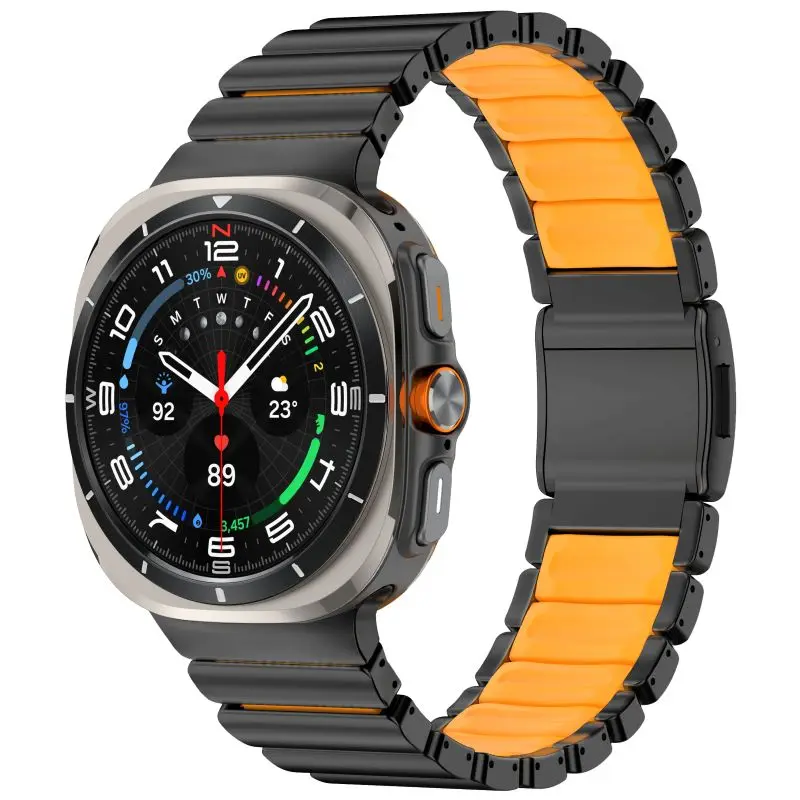 

Титановые ремешки для часов Samsung Galaxy 8 40/44/8 Classic 46 мм, гибридные с силиконовой подкладкой, металлический браслет для Galaxy Watch Ultra 47 мм