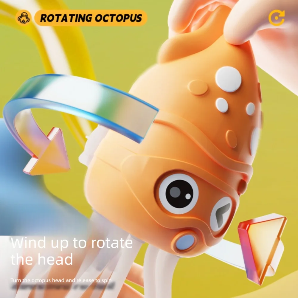New Emit Light Dancing Octopus Toy Jellyfish Stress Relief Ornament Coil Toy Funny Children Bath Toy Home Decor