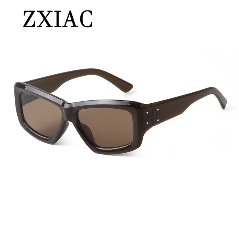 ZXIAC ريترو مربع رمادي عدسة النظارات الشمسية النساء برشام تصميم خمر نظارات شمسية الرجال Gafas دي سول موهير دي لوجو ماركا Diseñador UV