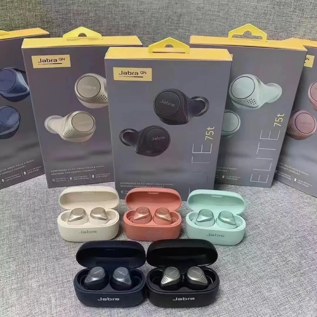 

New 75t Bluetooth Earbuds 5.0 Dual ear Call Stereo Sports Universal Earbuds True Wireless