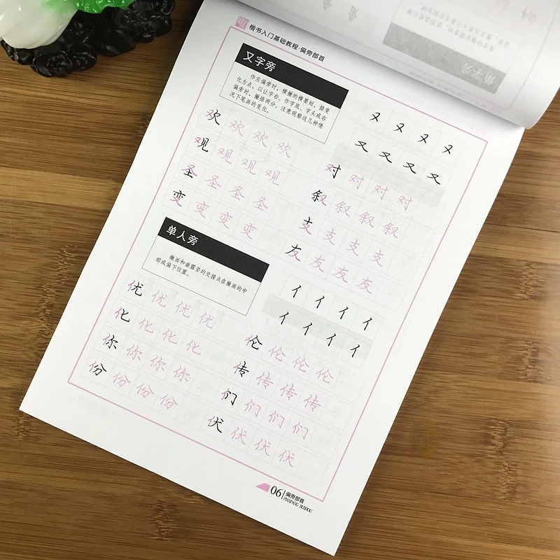 Hard Pen Regular Copybook Pang Zhonghua Regular Script Chinese Calligraphy Skill Book Basic Strokes Radicals Structure Copying