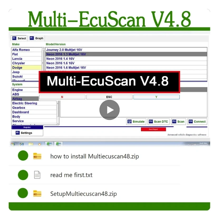 

Auto Repair Software For Fiat Connector Multi-Ecu-Scan 4.8 Register Work With ELM327 Multi Ecu Scan 4.7 Unlimited Link 2022 Hot