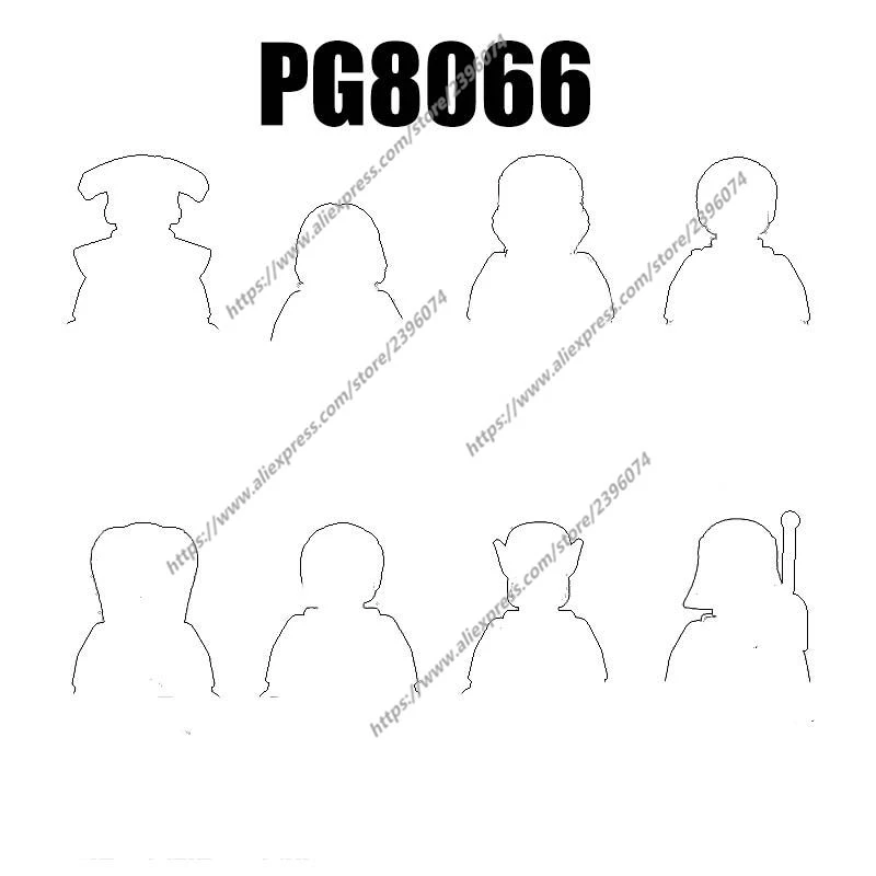 PG8066 Action Figures accessori per film blocchi di costruzione mattoni giocattoli PG727 PG728 PG729 PG730 PG731 PG732 PG733 PG734