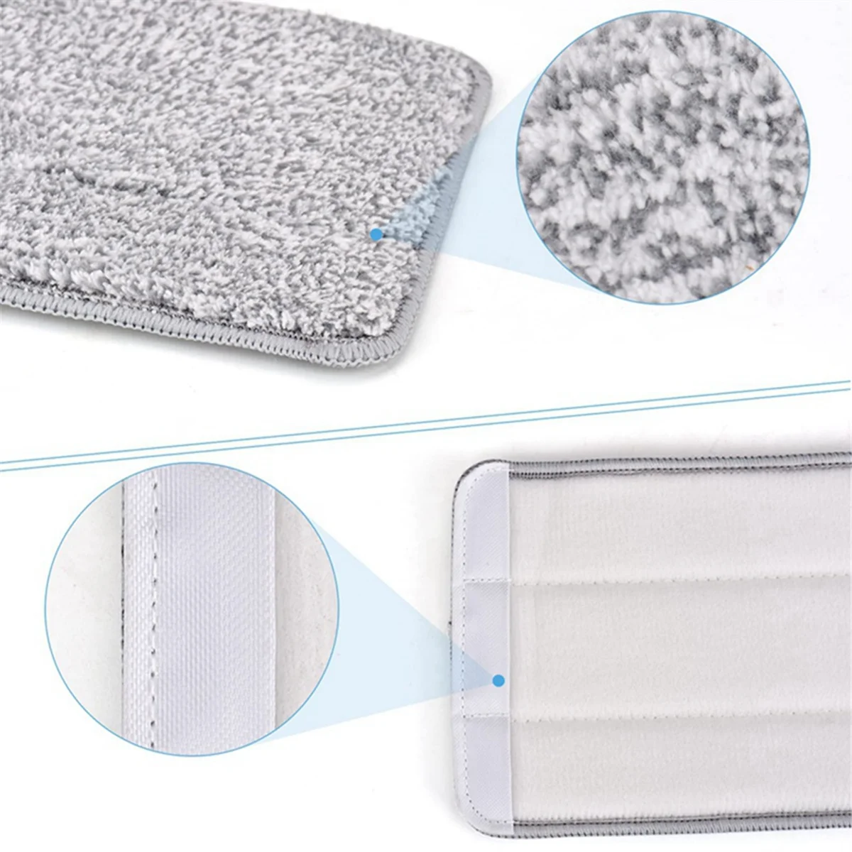 แผ่น Kain Pel Microfiber แบบหัวแบนสำหรับไม้ถูพื้นเปียก/แห้งสามารถใช้ซ้ำได้ซักได้