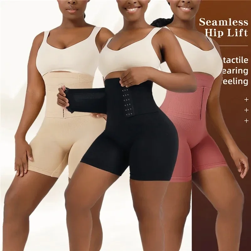 

New Women Firm Tummy Control with Hook High Waist Trainer Body Shaper Butt Lifter Shapewear Panties Female Slimming Fajas Shorts