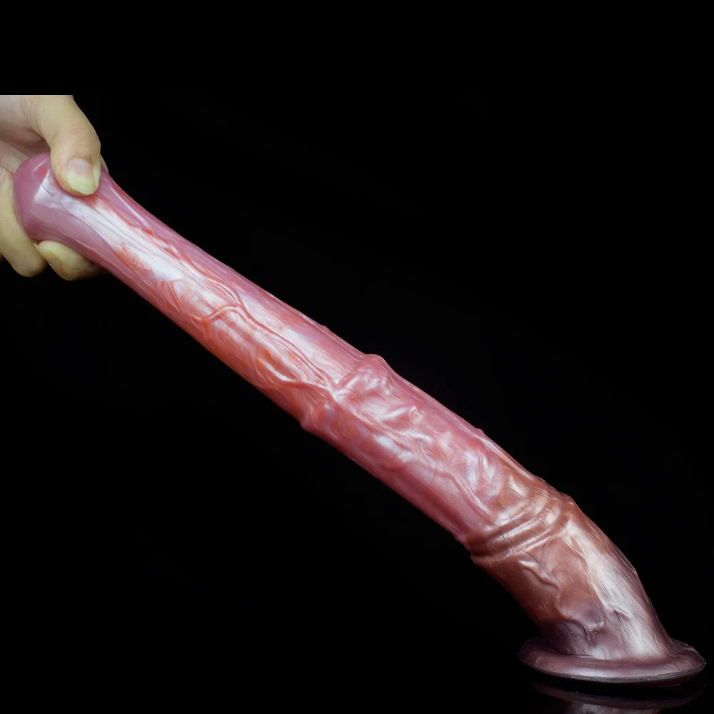 FAAK Long Realistic Horse Dildo With Sucker Silicone Colorful Animal Penis Fantasy Sex Toys Shop For Men Women Anal Plug