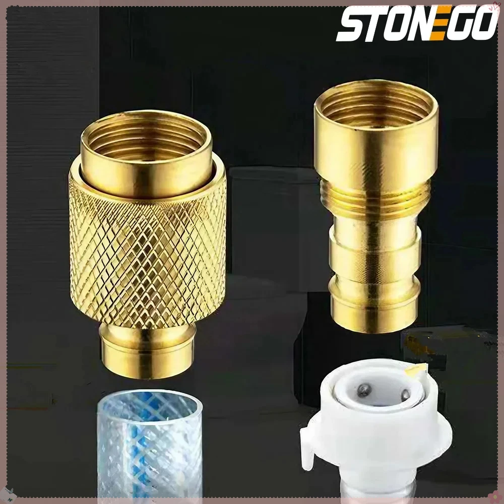 STONEGO Copper Basin Faucet Conversion Head Quarter Turn Water Gun Connector for Car Wash Water Pipe Washing Machine