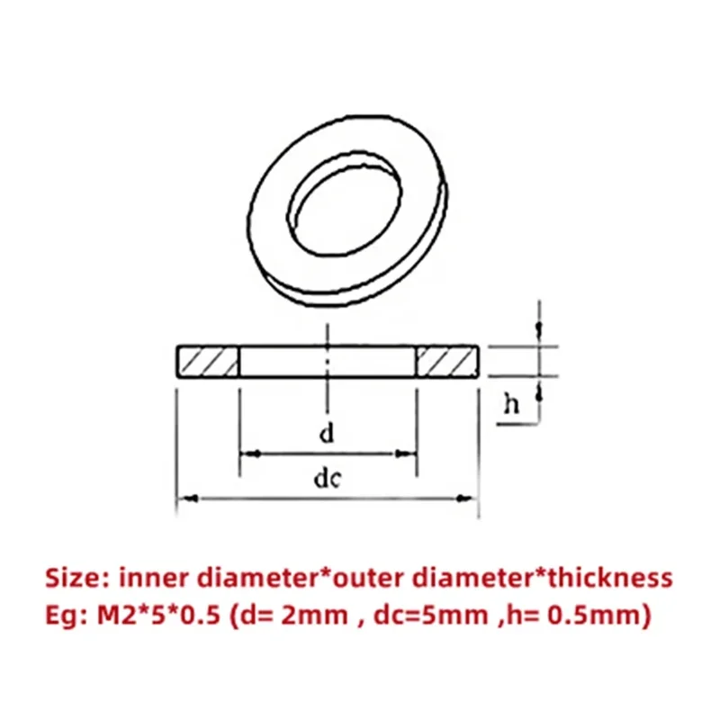 M4 M5 M6 M8 M10 M12 M14 M16 M18 M20 M22 M24 M33 M36 304 Stainless Steel Gasket Ultra-Thin Flat Washer Thickened Plain