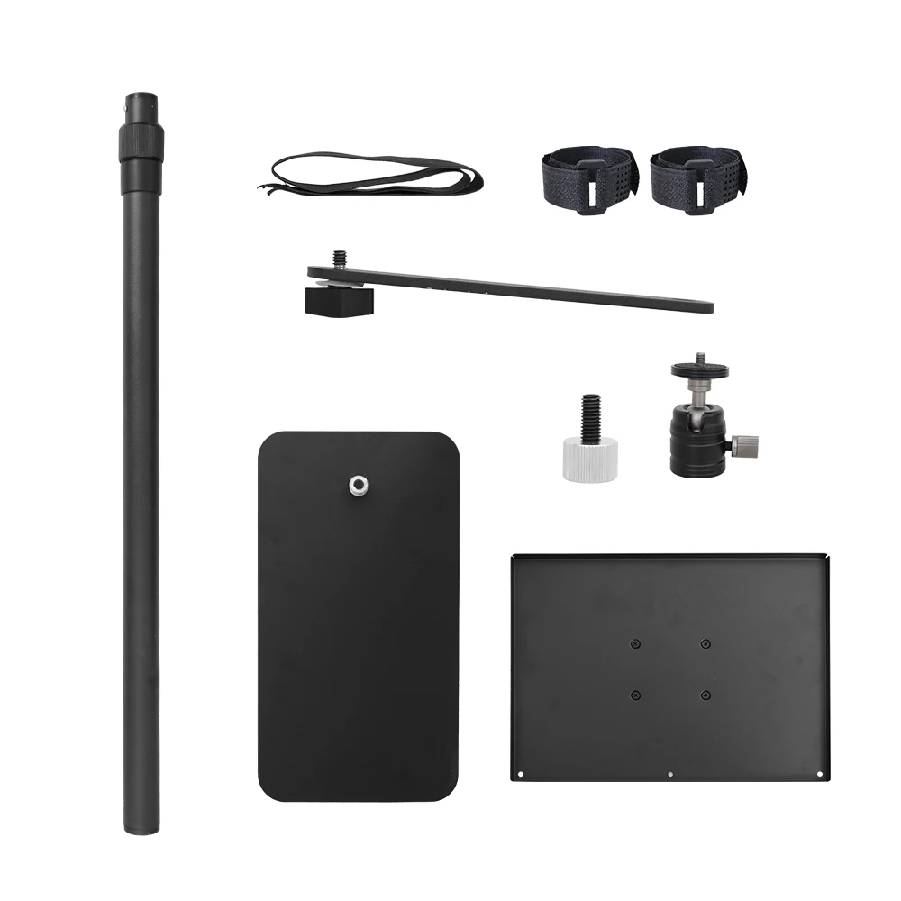 128cm/50Inch Floor Projector Support Stand Metal Holder Multi-angle Adjustable 360 PTZ Rotating Projector Bracket for Film Video