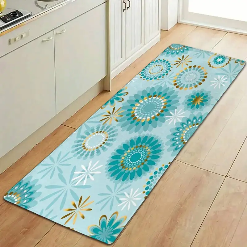 

National StyleBedroom Rug Entrance Simple Anti-slip Flannel Bath Living Kitchen Room Hallway Floor Mats Carpet Bedside Foot Mats