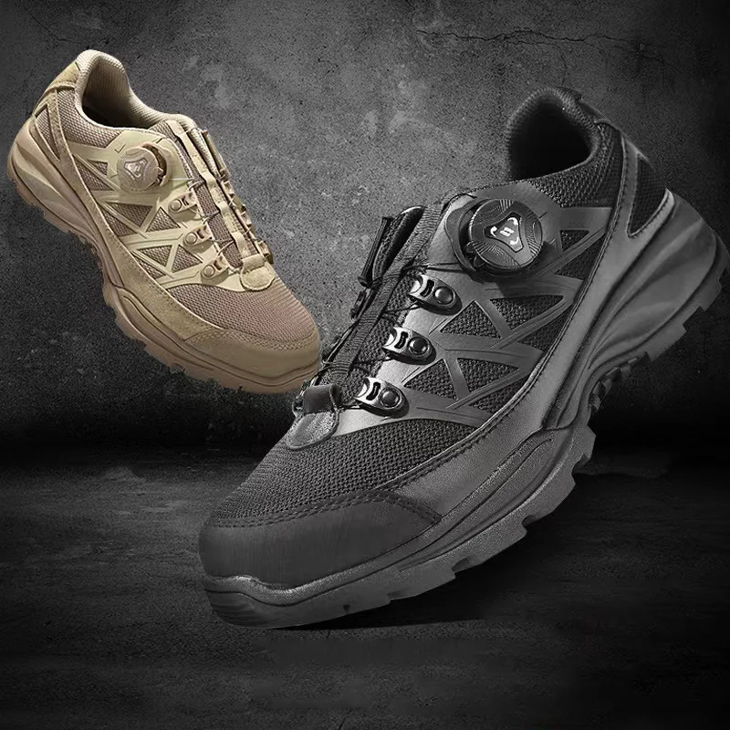 أحذية الرحلات الرجالية ذات القطع المنخفضة مع زر الدانتيل السريع أحذية المشي لمسافات طويلة مقاومة للاهتراء أحذية رياضية خارجية للرجال أحذية رياضية للتسلق #3