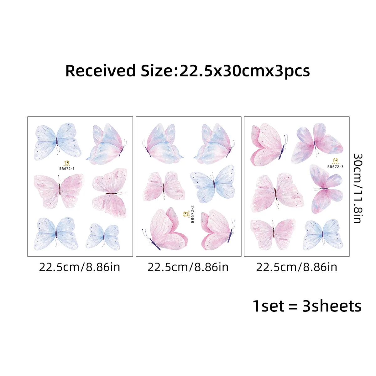 ملصقات حائط على شكل فراشة ملونة لغرفة النوم وغرفة المعيشة وأريكة خلفية لتزيين ملصقات الحائط #6