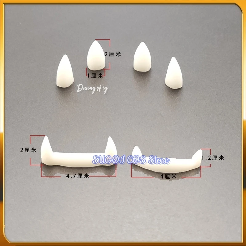 Furry 3D Printing Kemono Fursuit Fake Teeth Cosplay Costumes Accessories 2pcs/4pcs 3D Printing Werewolf Fangs Fursuit DIY Props