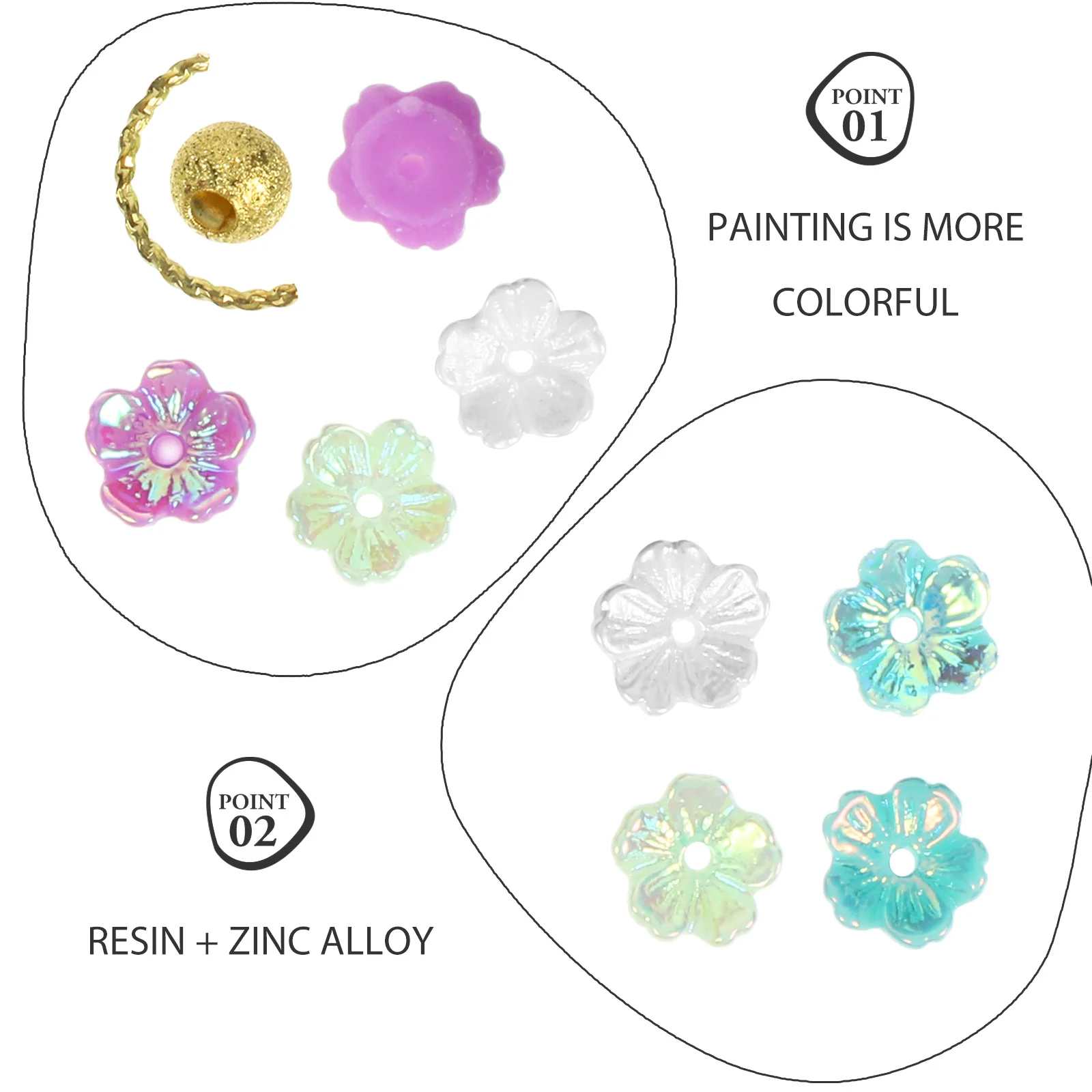 

Flower Nail Charms Zinc Alloy Resin 3D Floral Studs For Diy Nail Art Decoration Manicure Supplies Accessories