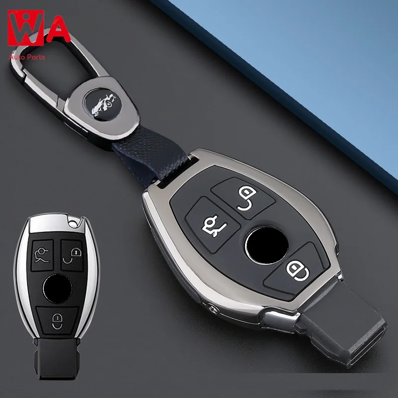 Alloy Car Remote Key Fob Case Cover Holder For Mercedes Benz A B R G Class GLK GLA W204 W251 W463 W176 Etc